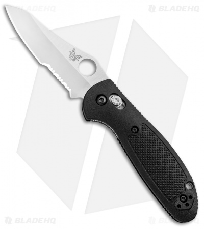 Benchmade Mini Griptilian AXIS Lock Knife Black (2.91" Satin Serr) 555S-S30V