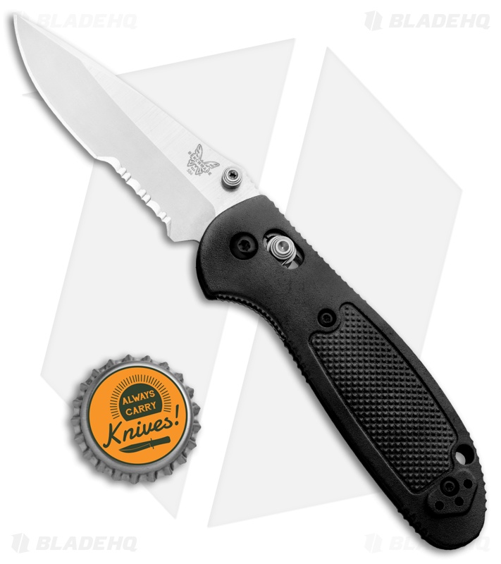 Benchmade Mini Griptilian AXIS Lock Knife Black (2.91" Satin Serr) 556S-S30V