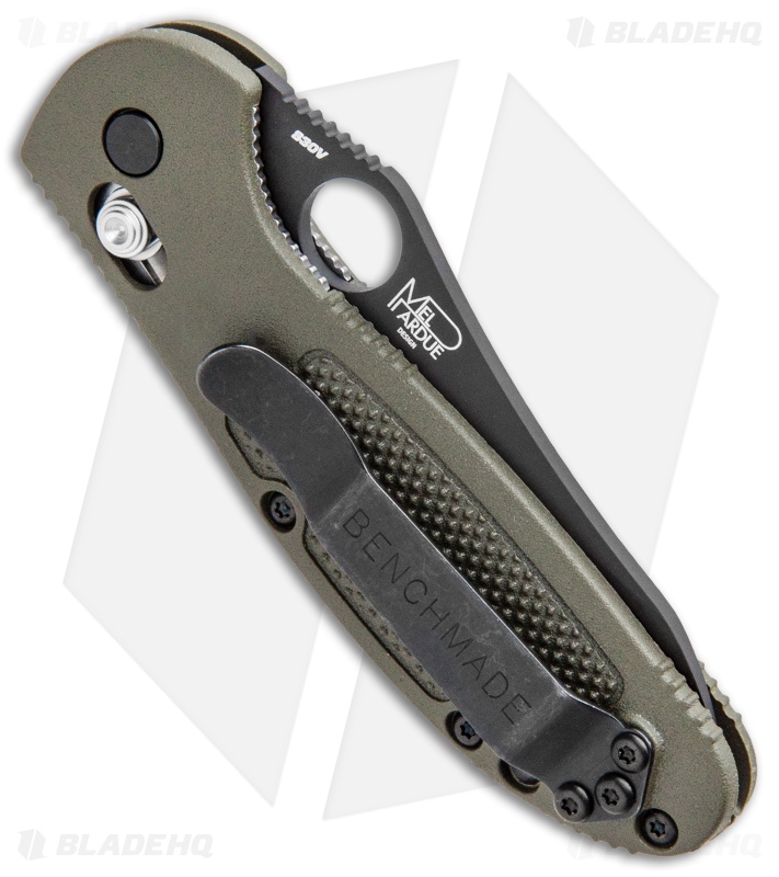 Benchmade Mini Griptilian AXIS Lock Knife Olive Drab (2.91" Serr) 555SBKOD-S30V