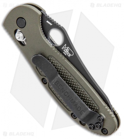 Benchmade Mini Griptilian AXIS Lock Knife Olive Drab (2.91" Serr) 555SBKOD-S30V
