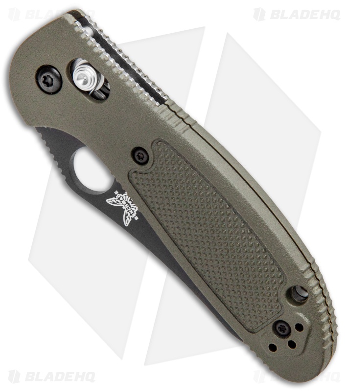 Benchmade Mini Griptilian AXIS Lock Knife Olive Drab (2.91" Serr) 555SBKOD-S30V