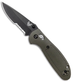 Benchmade Mini Griptilian AXIS Lock Knife OD Green (2.91" Black Serr)  S30V