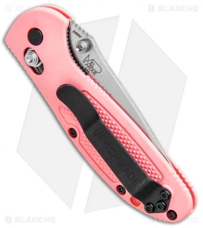 Benchmade Mini Griptilian AXIS Lock Knife Pink (2.91" Satin Serr) 556S-PNK-S30V