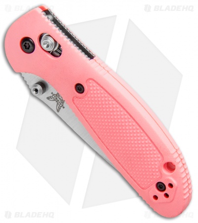 Benchmade Mini Griptilian AXIS Lock Knife Pink (2.91" Satin Serr) 556S-PNK-S30V