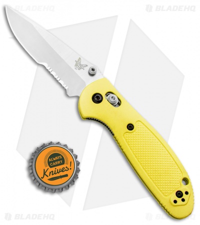 Benchmade Mini Griptilian AXIS Lock Knife Yellow (2.91" Satin Serr) S30V