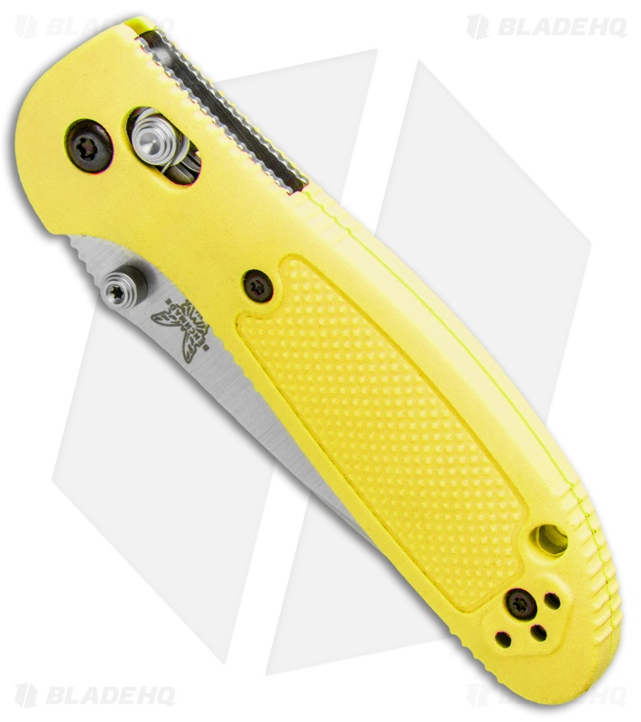 Benchmade Mini Griptilian AXIS Lock Knife Yellow (2.91" Satin Serr) S30V