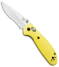 Benchmade Mini Griptilian AXIS Lock Knife Yellow (2.91" Satin Serr) S30V