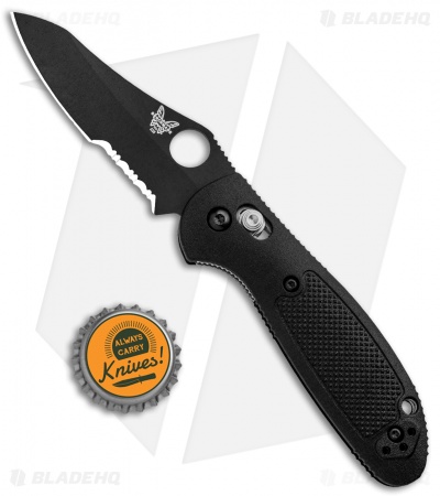 Benchmade Mini Griptilian Axis Lock Knife Black (2.91" Black Serr S30V) 555SBK  