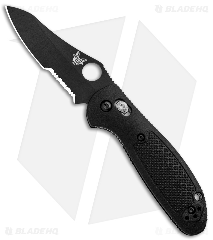 Benchmade Mini Griptilian Axis Lock Knife Black (2.91" Black Serr S30V) 555SBK
