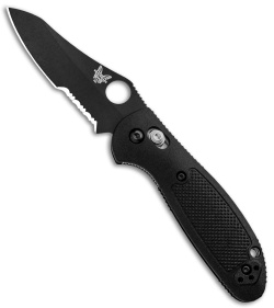 Benchmade Mini Griptilian Axis Lock Knife Black (2.91" Black Serr S30V) 555SBK  