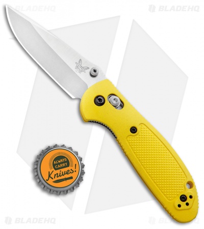 Benchmade Mini Griptilian Knife Yellow (2.91" Satin) 556-YEL-S30V