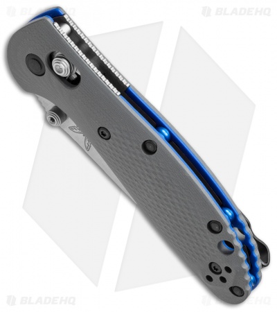 Benchmade Mini Griptilian AXIS Knife Gray/Blue G-10 (2.91" Satin Serr) 556S-1