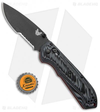 Benchmade Freek AXIS Lock Folding Knife Black/Red G-10 M4 (3.6" Serr) 560SBK-1