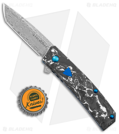 Benchmade Oeser Tengu Flipper Knife White/Black CF (2.8" Damasteel) 601-211