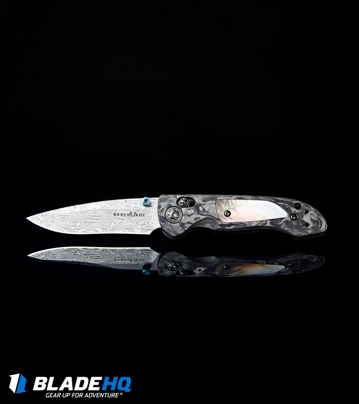 Benchmade 698-181 Foray Gold Class AXIS Lock Knife Marbled CF (3.2" Damasteel)