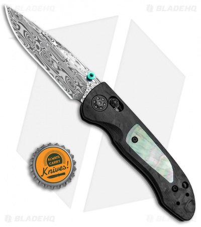 Benchmade 698-181 Foray Gold Class AXIS Lock Knife Marbled CF (3.2" Damasteel)
