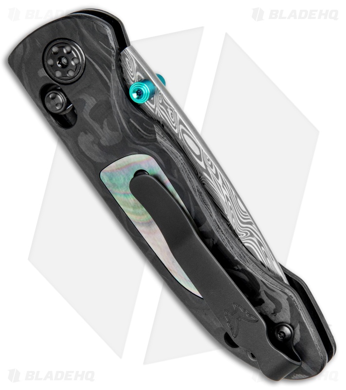 Benchmade 698-181 Foray Gold Class AXIS Lock Knife Marbled CF (3.2" Damasteel)
