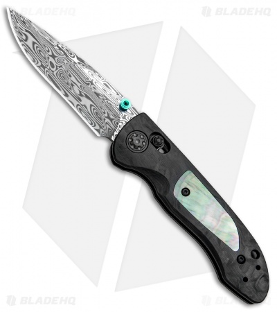 Benchmade 698-181 Foray Gold Class AXIS Lock Knife Marbled CF (3.2" Damasteel)