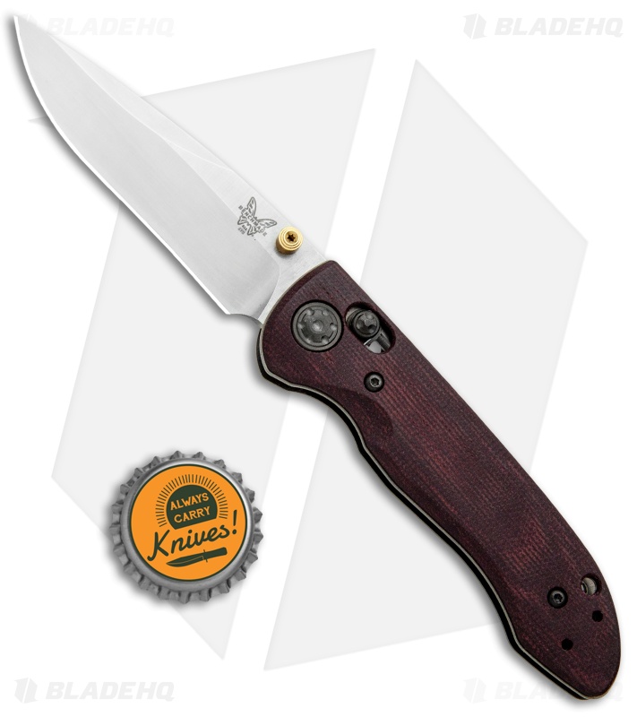 Benchmade Foray Limited Ed. AXIS Lock Knife Red Micarta (3.24" Satin ) 698-1901