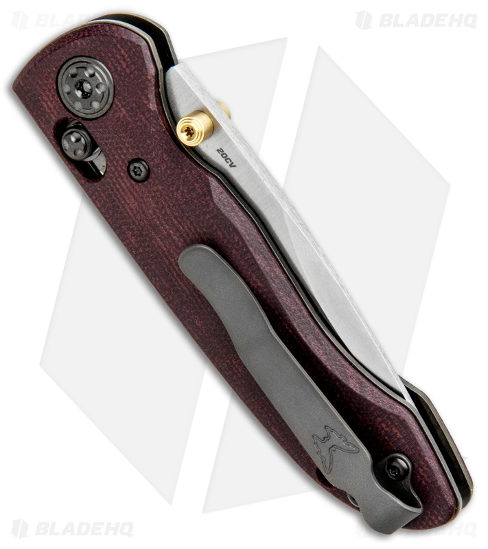 Benchmade Foray Limited Ed. AXIS Lock Knife Red Micarta (3.24" Satin ) 698-1901