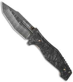 Benchmade Gold Class Sibert Vicar Knife Carbon Fiber (3.86" Damascus) 757-151