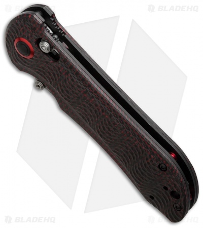 Benchmade 908-161 Stryker II AXIS Lock Knife Red/Black CF (3.57" Damasteel) Gold