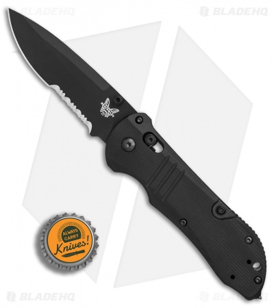 Benchmade 917SBK Tactical Triage AXIS Lock Knife Black G-10 (3.4" Black Serr)