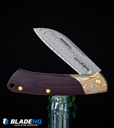Benchmade Gold Class Proper Slip Joint Knife Black/Burgundy Micarta (2.8 Dama)