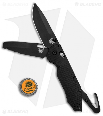 Benchmade Outlast OPTION Lock Rescue Knife Black G-10 (3.6" Black) 365BK