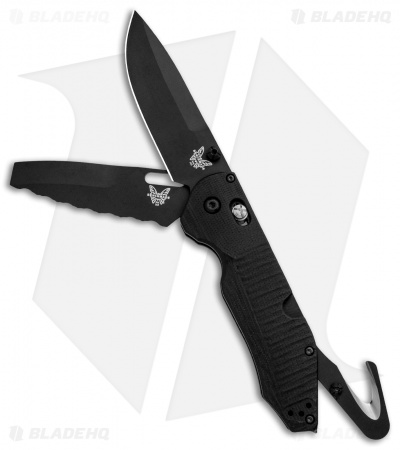 Benchmade Outlast OPTION Lock Rescue Knife Black G-10 (3.6" Black) 365BK