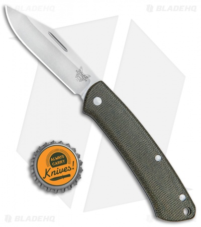 Benchmade Proper Clip Point Slip Joint Knife Canvas Micarta (2.8" Satin) 318
