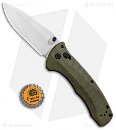 Benchmade Turret AXIS Lock Folding Knife OD Green G-10 (3.7" Satin) 980