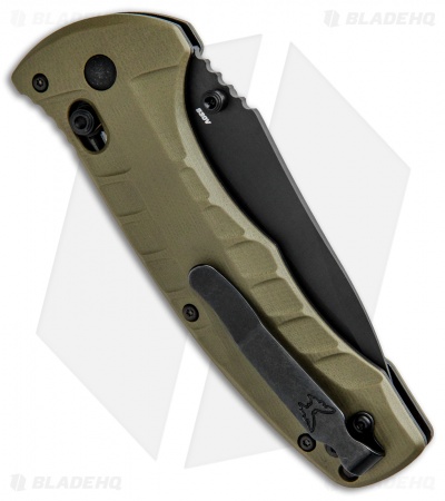 Benchmade Turret AXIS Lock Folding Knife OD Green G-10 (3.7" Black Serr) 980SBK