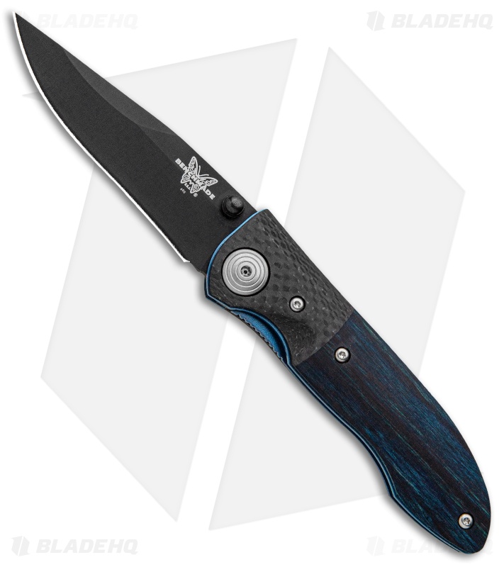 Vintage Benchmade 690 Liner Lock Knife Blue Wood/CF (3.625