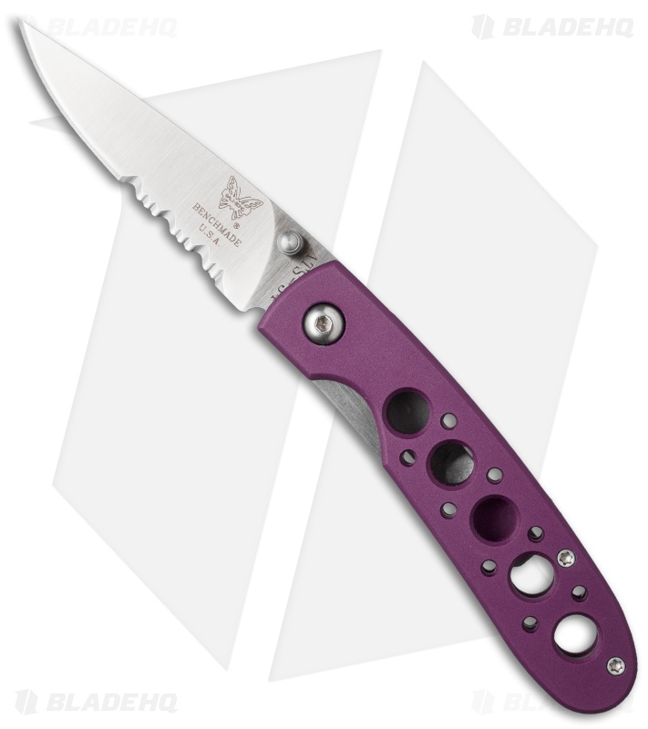 Vintage Benchmade Leopard 612S-PUR Liner Lock Knife (3.0" Satin Serr)