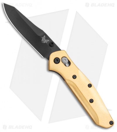 Flytanium Brass Benchmade 945 Mini Osborne Knife - Blade HQ