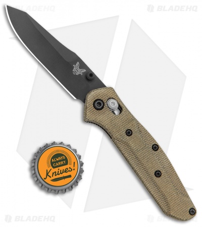  Flytanium Green Micarta Scales + Benchmade 945 Mini Osborne Knife (2.9" Black)