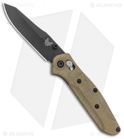  Flytanium Green Micarta Scales + Benchmade 945 Mini Osborne Knife (2.9" Black)