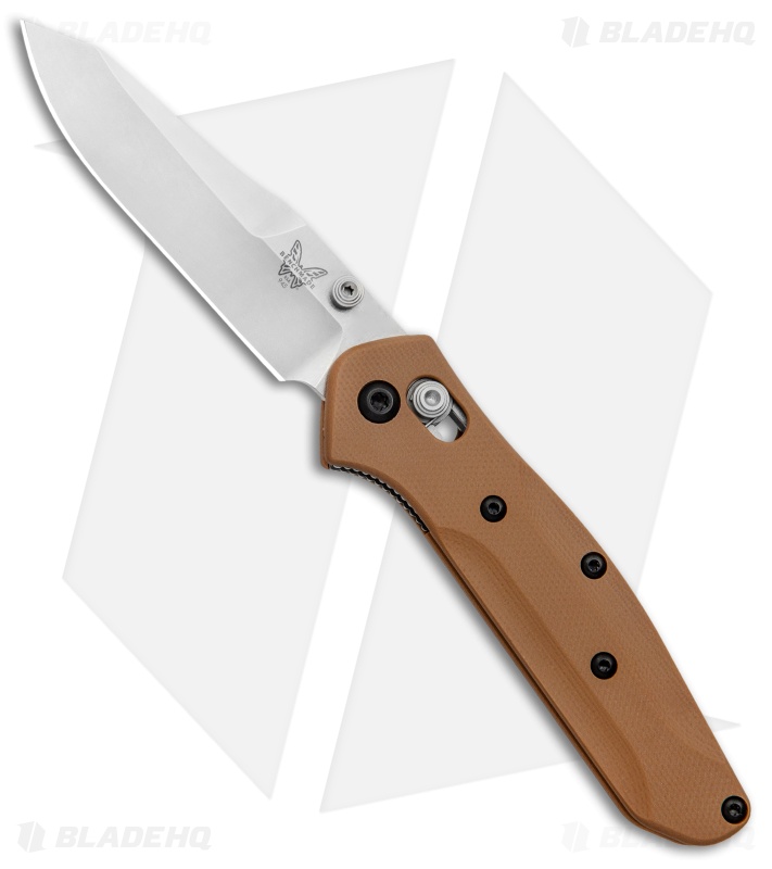 Flytanium Brown G-10 Scales + Benchmade 945 Mini Osborne Knife (2.9" Satin)
