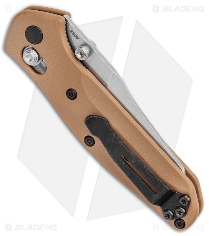 Flytanium Brown G-10 Scales + Benchmade 945 Mini Osborne Knife (2.9" Satin)