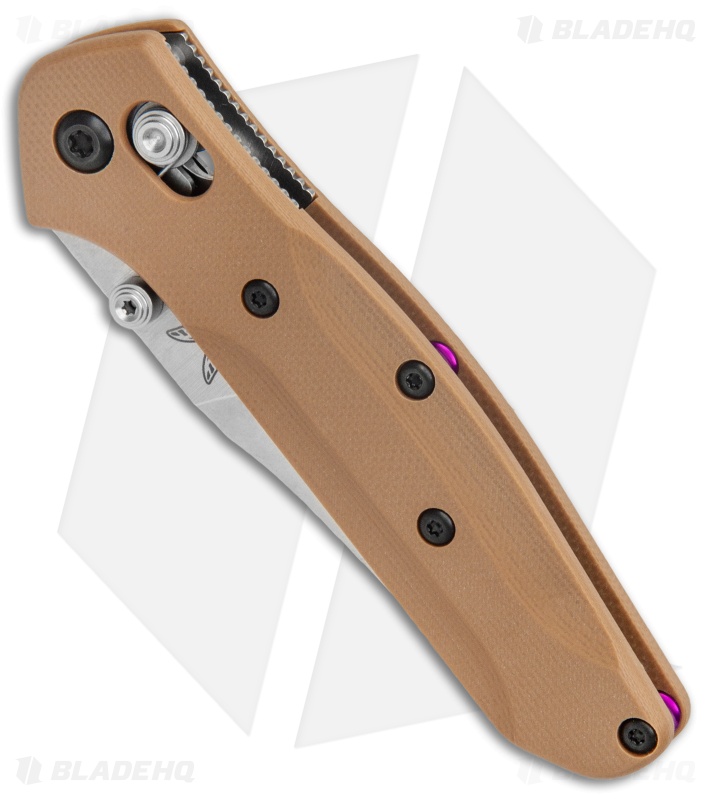 Flytanium Brown G-10 Scales + Benchmade 945 Mini Osborne Knife (2.9" Satin)