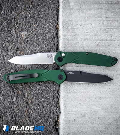 Benchmade Osborne 9400 Automatic Knife Green Aluminum (3.4" Satin)