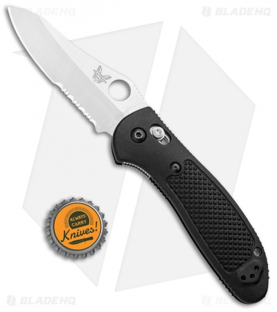 Benchmade Griptilian AXIS Lock Knife Black (3.45" Satin Serr) 550S-S30V