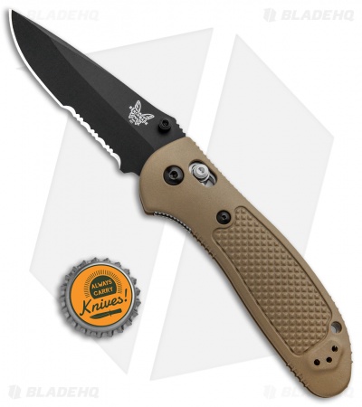 Benchmade Griptilian AXIS Lock Knife Sand (3.45" Black Serr) 551SBKSN-S30V