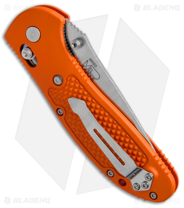 Benchmade Griptilian AXIS Lock Knife Orange (3.45" Satin Serr) 551SH2O