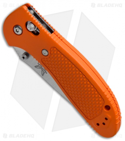 Benchmade Griptilian AXIS Lock Knife Orange (3.45" Satin Serr) 551SH2O
