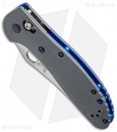 Benchmade Griptilian AXIS Lock Knife Gray/Blue G-10 (3.45" Satin) 550-1