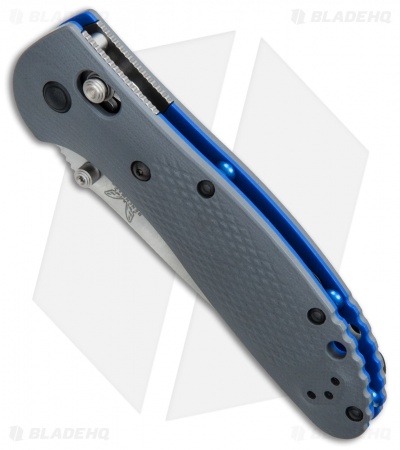 Benchmade Griptilian AXIS Lock Knife Gray/Blue G-10 (3.45" Satin) 551-1