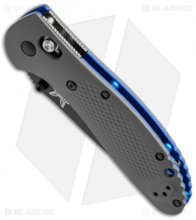 Benchmade Griptilian AXIS Lock Knife Gray/Blue G-10 (3.45" Black Serr) 551SBK-1