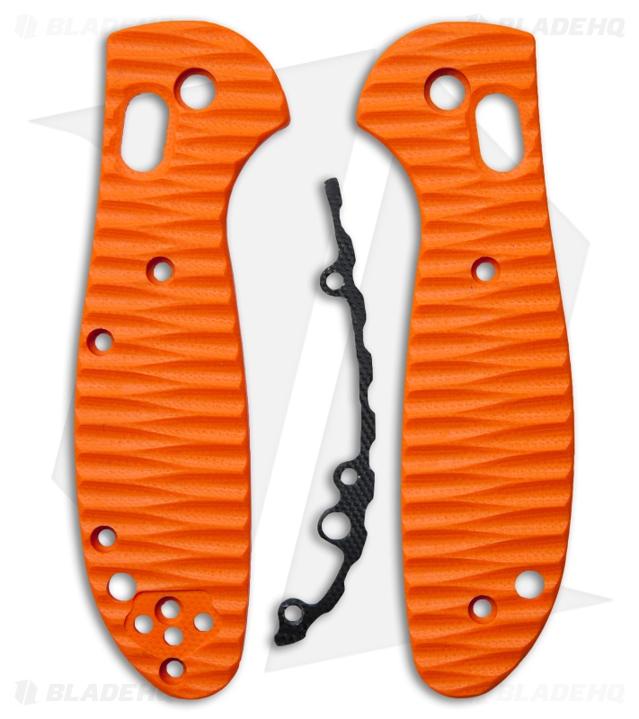 Custom Replacement Mini Griptilian Handle Sculpted Orange G 10